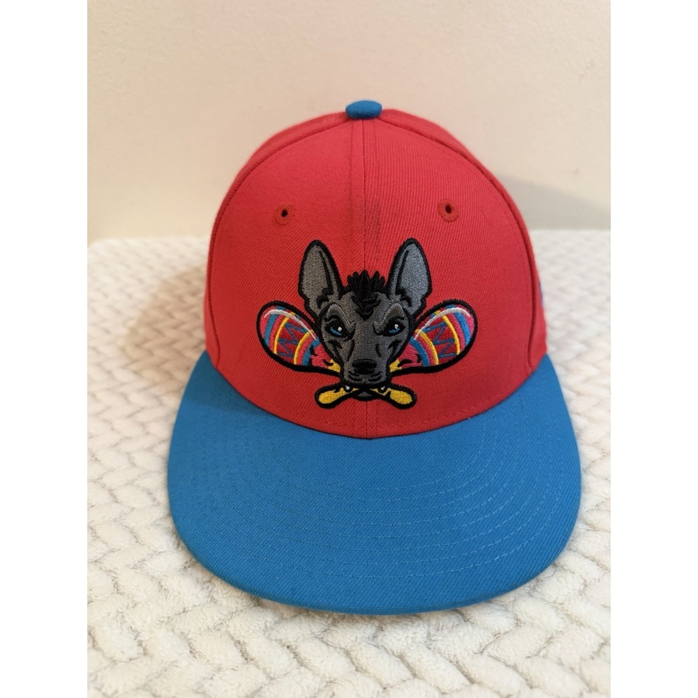 Gwinnett Stripers Hat New Era Cap 7 1/8 Copa MiLB Neon Red Farm Fitted Braves